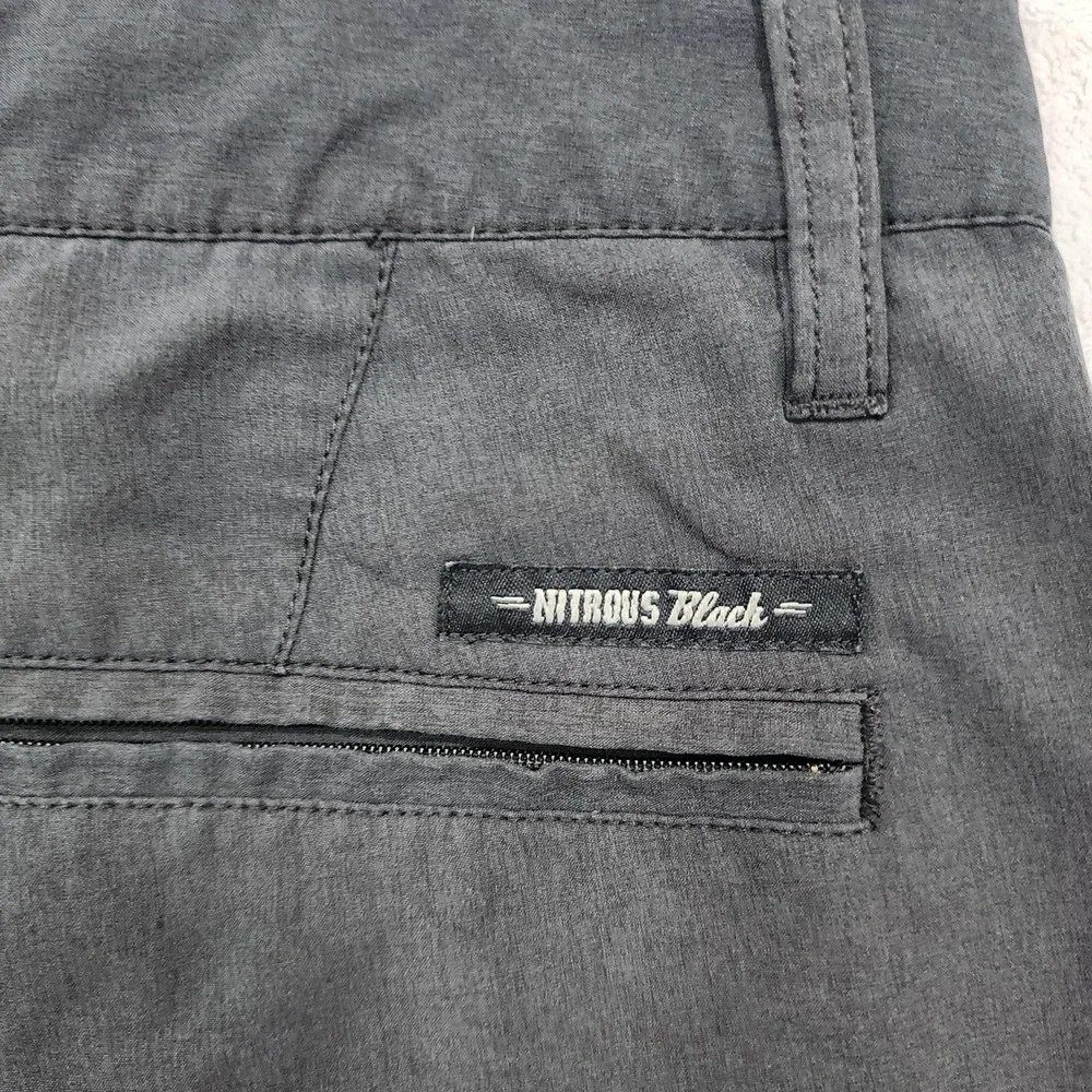 Nitrous‎ Black Shorts Mens 30 Black Stretch Chino Microfiber Zip Pocket Casual